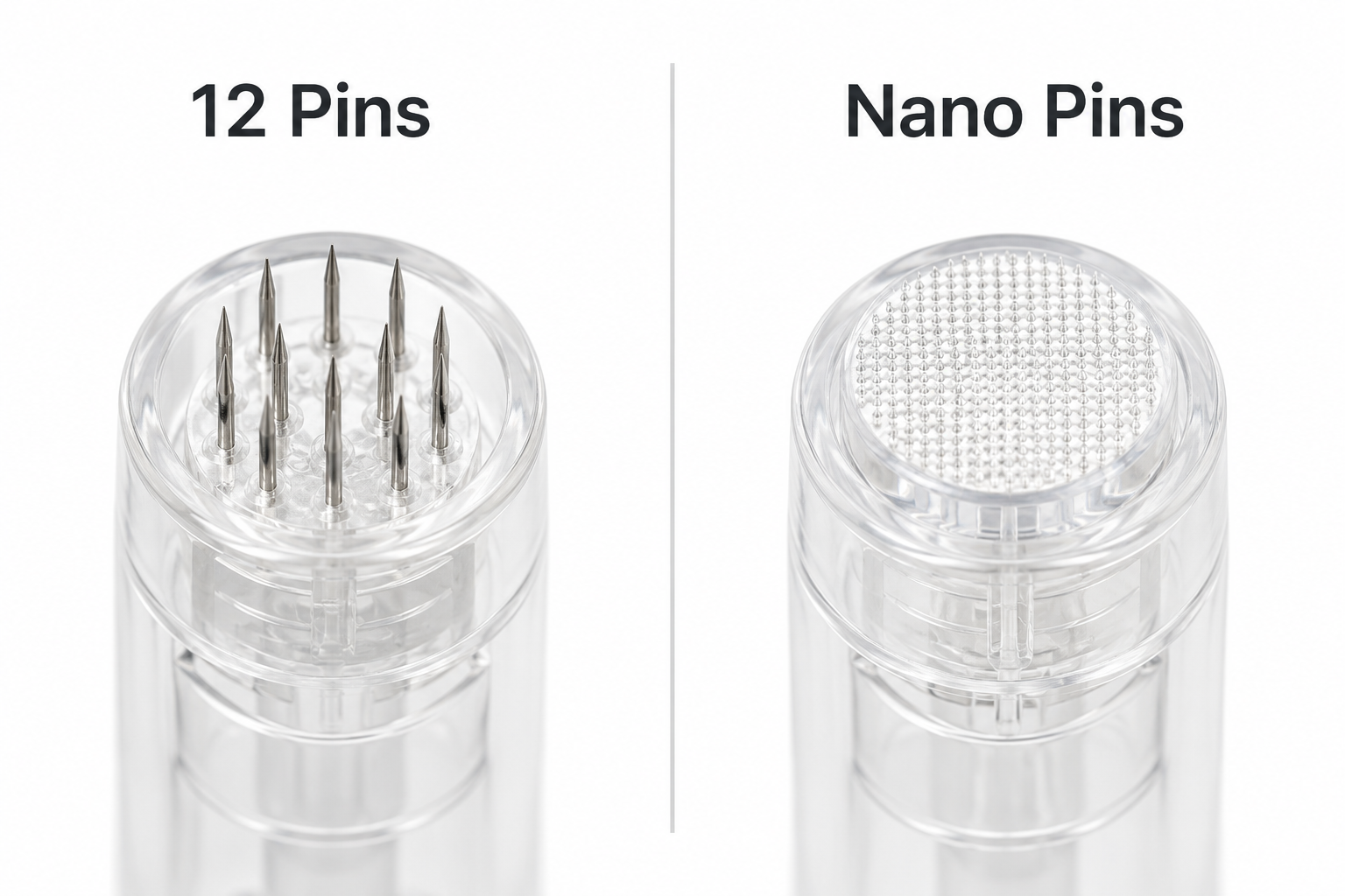 Vergelijking van de 12-pins cartridge en de Nano cartridge